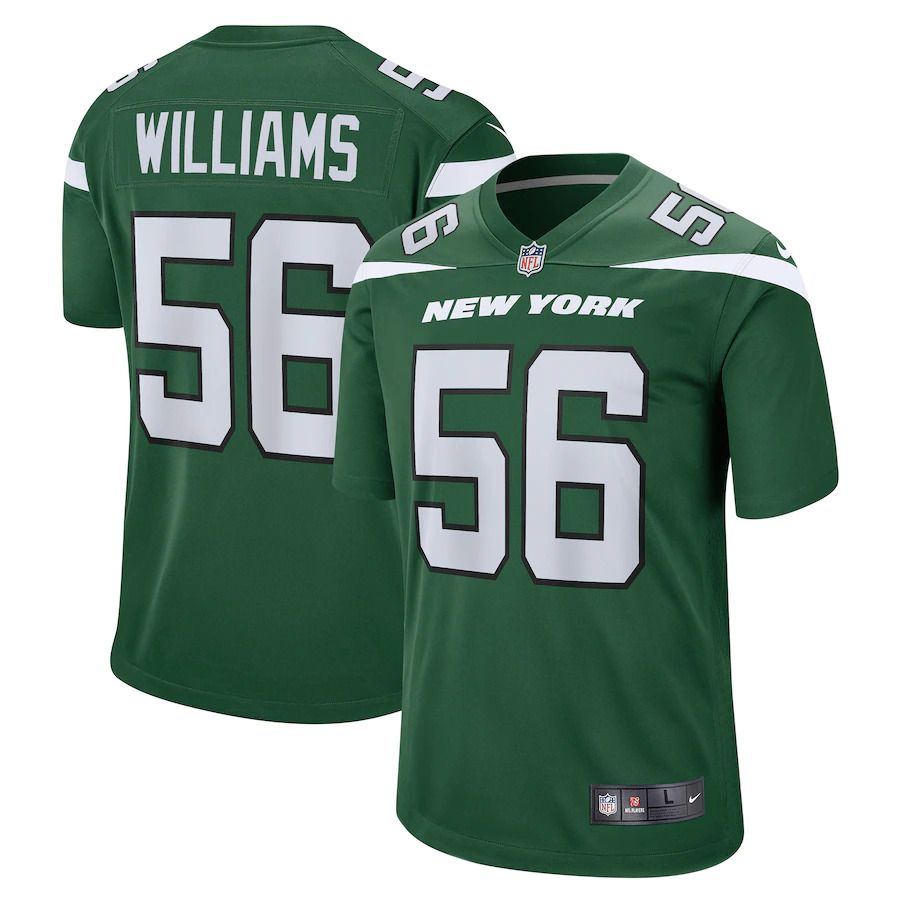 Men New York Jets #56 Quincy Williams Nike Gotham Green Game NFL Jersey->new york jets->NFL Jersey